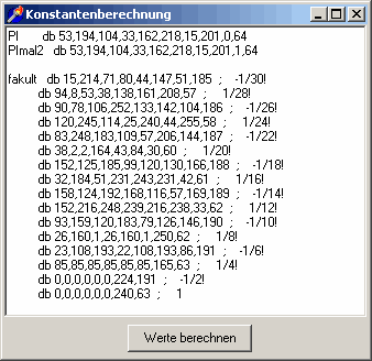 Das Programm zum Berechnen der Fakult&auml;t.