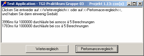 Das Programm f&uuml;r die Performancemessungen