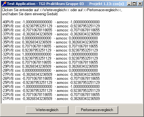 Das Programm f&uuml;r den Wertevergleich